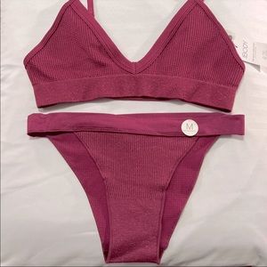 Cotton On Body Seamless Chunky Triangle Bralette And Tanga Brief Set